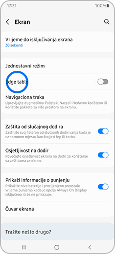 2. korak. Izaberite opciju "Edge table" na vrhu ekrana.