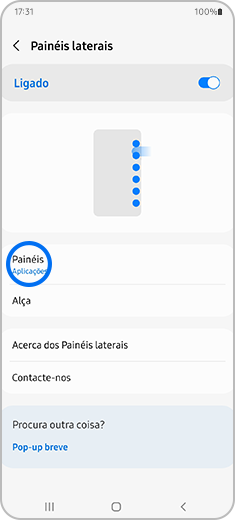 Passo 3. Toque na opção "Painéis" da lista.