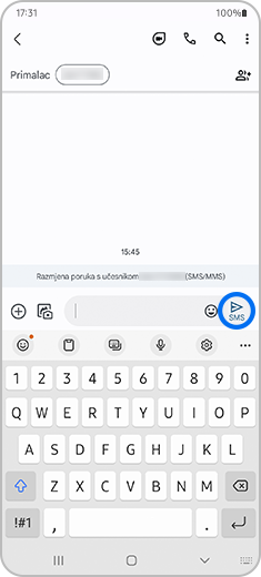 3. korak. Ekran s označenim dugmetom Pošalji.