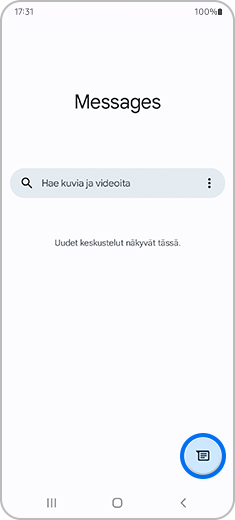 Vaihe 1. Android Message -sovelluksen päänäyttö.