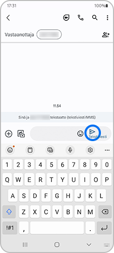 Vaihe 3. Näyttökuva Lähetä-painikkeesta korostettuna.
