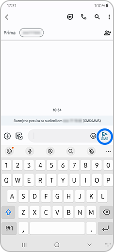 3. korak. Zaslon s označenim gumbom Pošalji.
