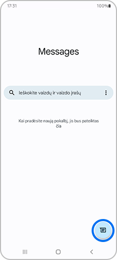 1 žingsnis. Pagrindinio „Android Message“ ekrano vaizdas.