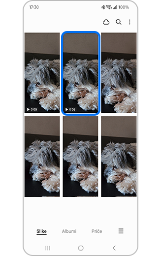 Prikaz galerije s odabranim videozapisom