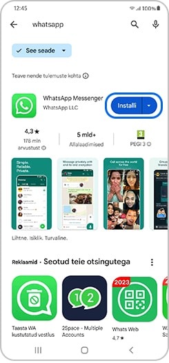Google Play poes valitud installimine