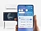 Galaxy nutitelefon näitab SmartThings rakenduse Quick Remote kasutajaliidest.  Teler ja konditsioneer on paigutatud nutitelefoni taha.