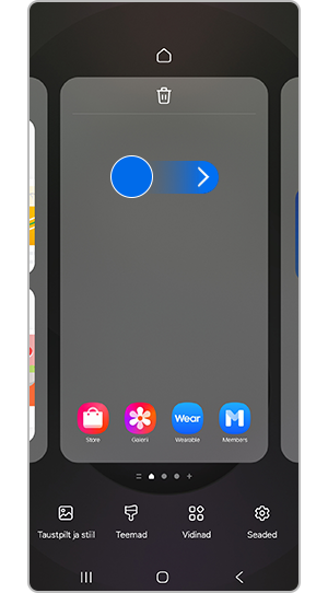 Avaekraani paneelide kuvamine