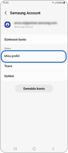 Minu profiil Samsungi kontol