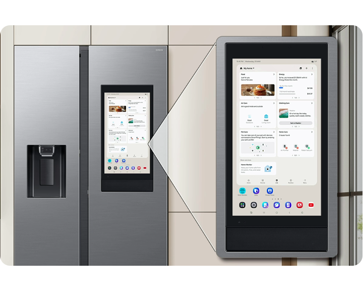 Bespoke AI külmiku ekraani lähivõte