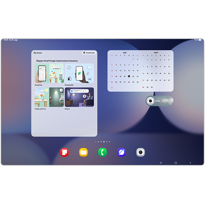 Seadme tagasi pööramine ja vidina lisamine