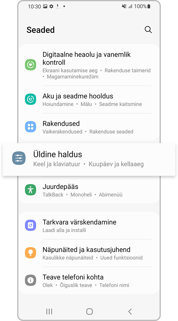 Üldise halduse seaded