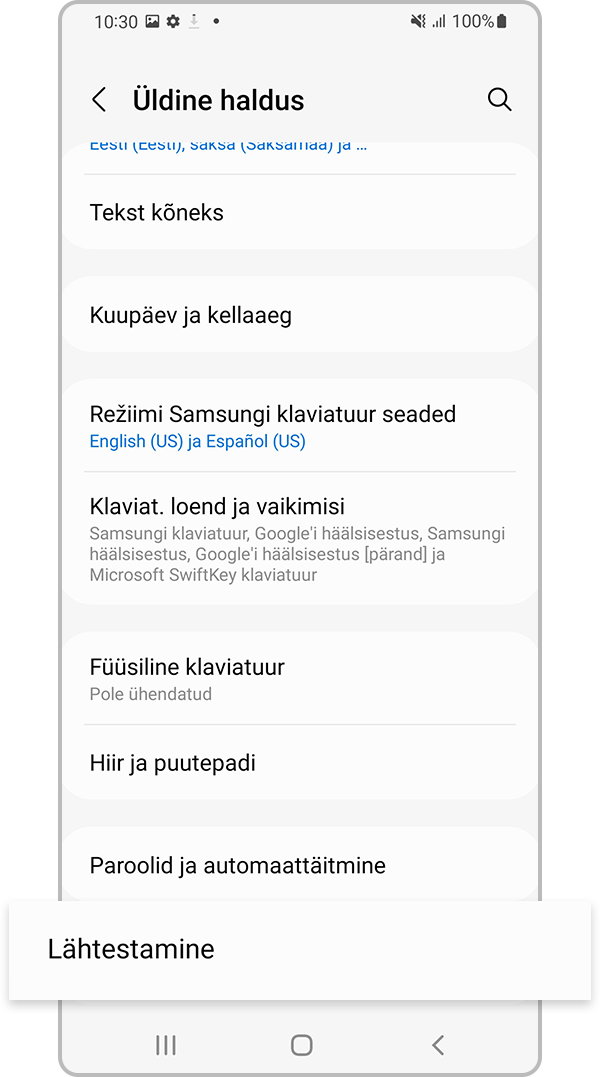 Valige Lähtestamine