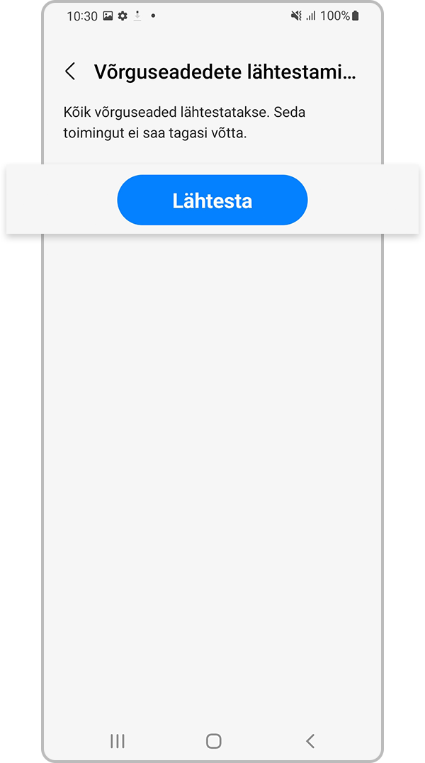 Puudutage valikut Lähtesta