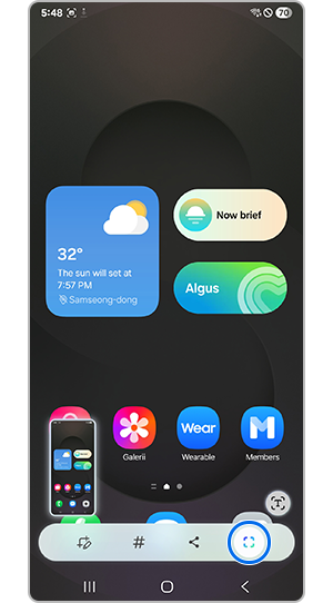 Kuvatõmmise tööriistaribalt valimine