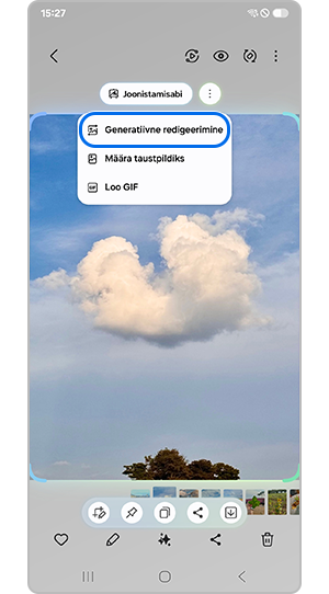 Valiku "Generatiivne redigeerimine" puudutamine