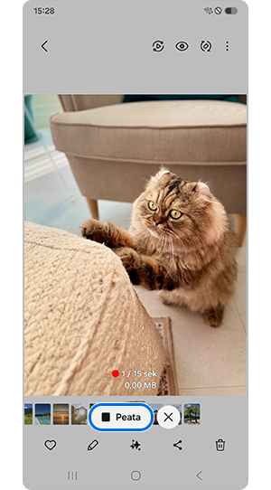 Nupu "Peata" puudutamine