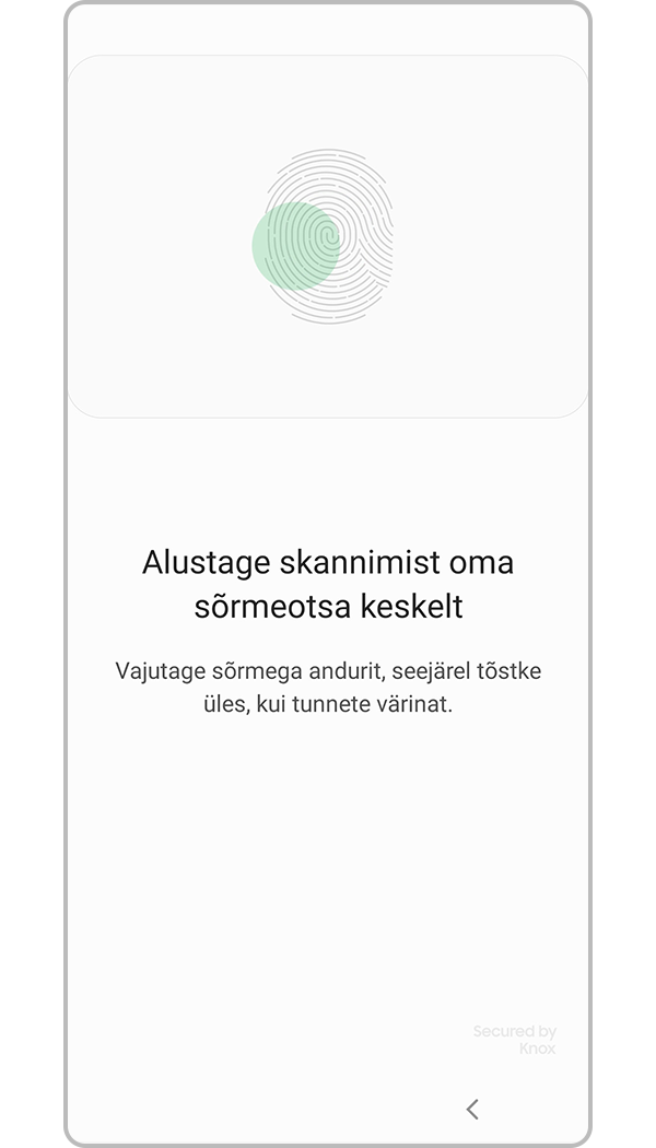 sõrmejäljetuvastuse registreerimise 5. samm