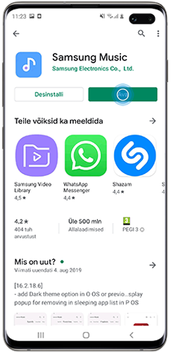 Rakenduse käivitamiseks toksake Ava