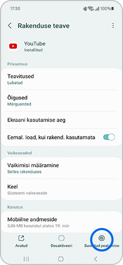 Kuva, kus on näha väljalülitamise, taaskäivitamise või hädaolukorra režiimi valikud.