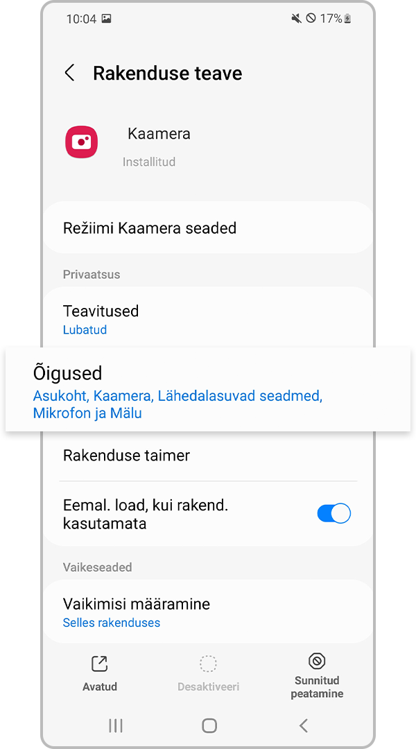 Valige rakenduse load