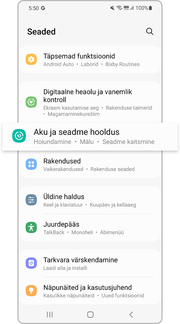 Aku ja seadme hooldus