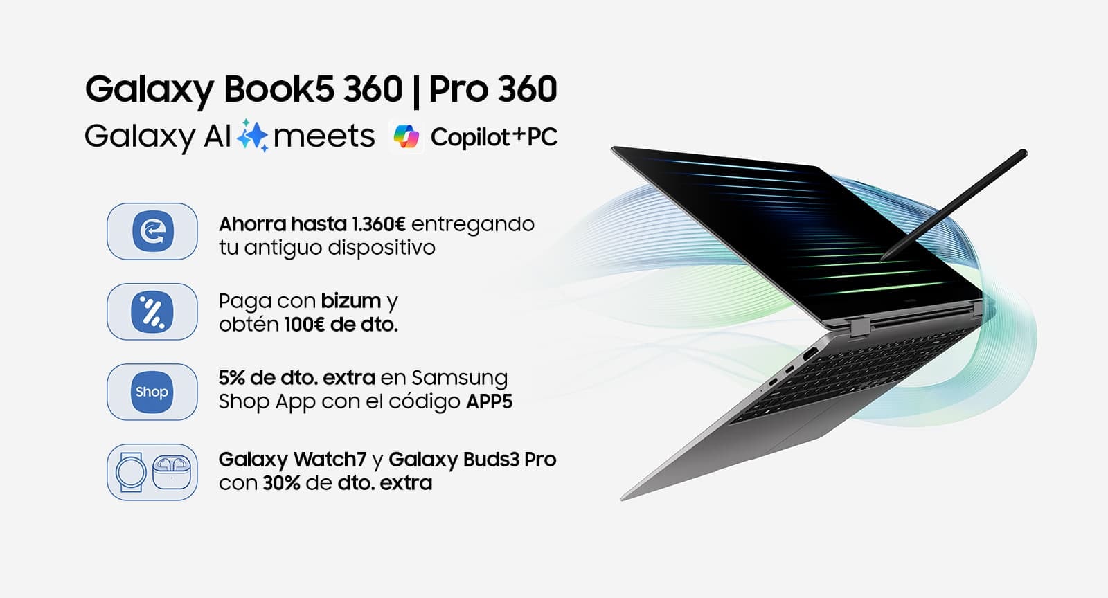 Galaxy Book5 Pro 360 y Book5 360 ofertas lanzamiento