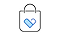 An icon showing a bag with a heart in the middle