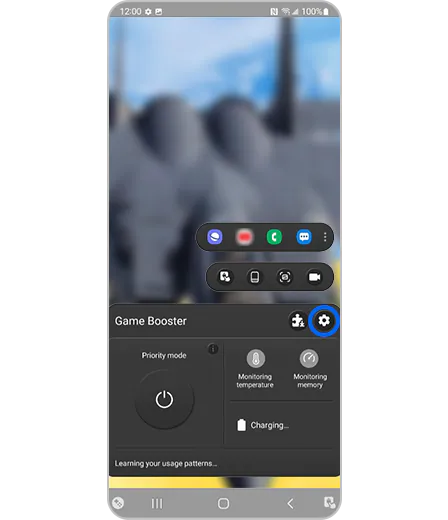 1. samm. Game Boosteri rakenduse põhikuva koos seadetega.