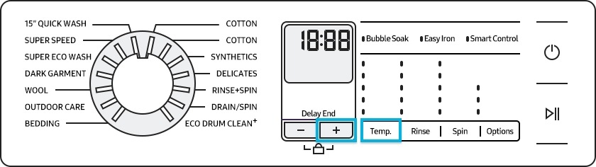 Inicia el modo de calibración en la puerta de su lavadora