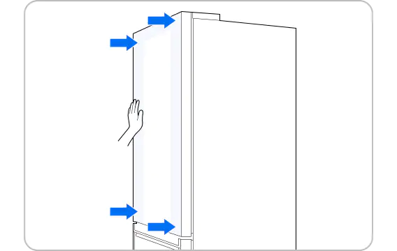 op maat koelkast bovenste deurpaneel montage
