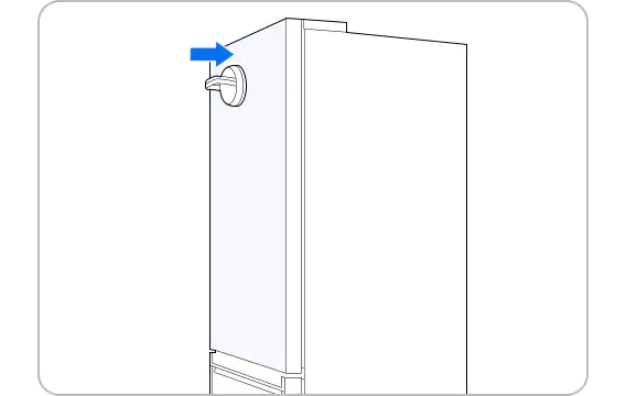 op maat koelkast bovenste deurpaneel los