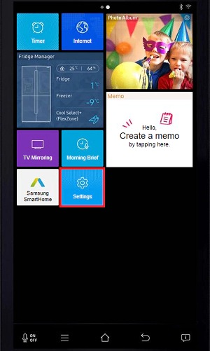 En la aplicación Ajustes encontrarás todas las opciones de configuración de tu Family Hub.