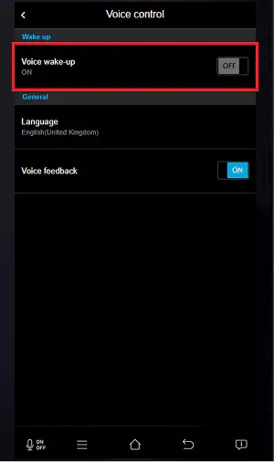 Para activar los comandos de voz debes habilitarlos a través de un interruptor.