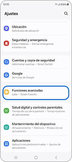 Funciones avanzadas en la configuración