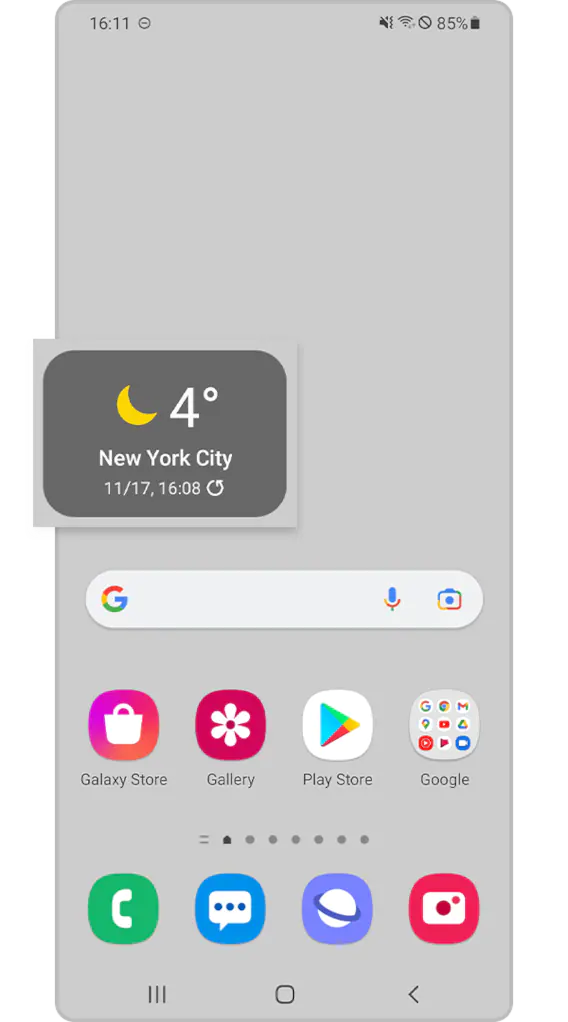 Cómo configurar la ubicación del widget del tiempo en tu smartphone galaxy