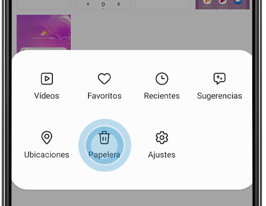 El icono de la papelera tiene forma de papelera.