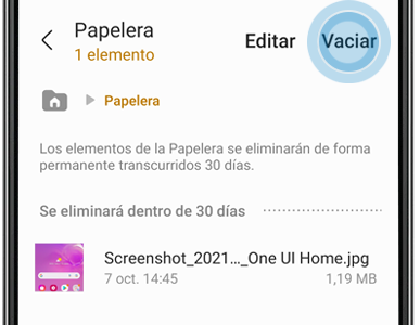Al vaciar la papelera eliminarás permanentemente su contenido.