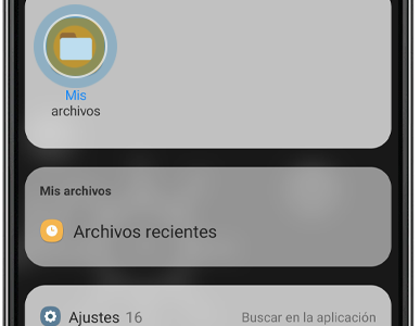 El icono de Mis archivos tiene forma de carpeta.
