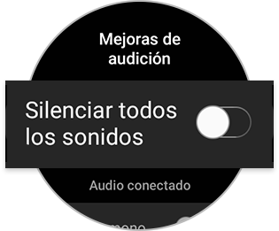 Silenciar todos los sonidos está deshabilitado en un reloj inteligente de Samsung
