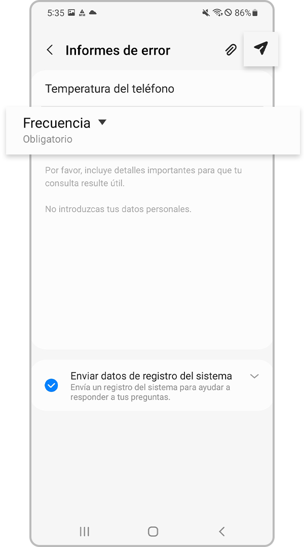 informes de error paso 3
