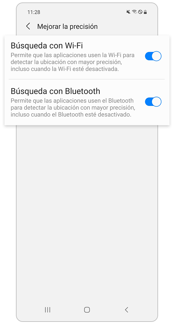 Búsqueda por Wi-Fi y Búsqueda con Bluetooth