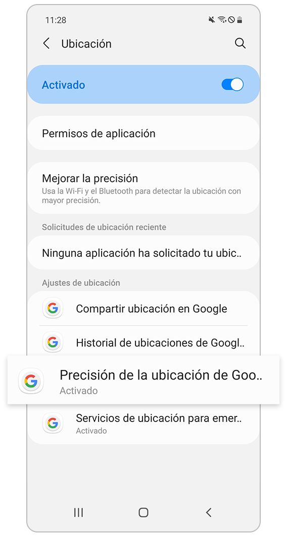 Precisión de la ubicación de Google