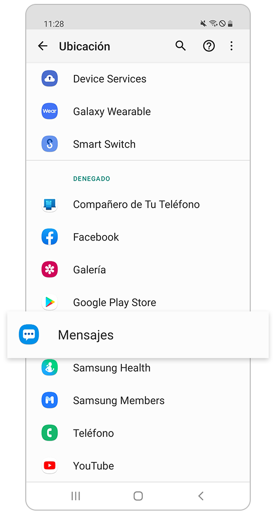 Seleccionar la aplicación utilizando la señal GPS