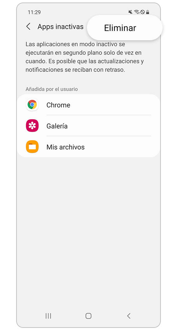 Eliminar aplicaciones inactivas