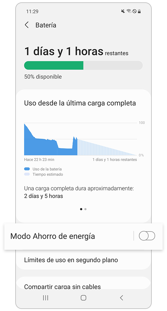 Seleccionar Modo Ahorro de energía