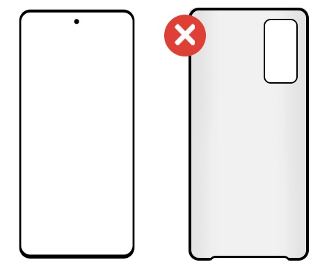 No es necesario que embales la funda o el protector de tu smartphone cuando solicitas una reparación oficial.