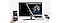 One half shows a monitor on a table connected to Galaxy S20 Ultra with Samsung DeX. The Galaxy S20 Ultra is displaying the home screen and on the monitor’s screen is the Samsung DeX desktop. The other half of the image is a laptop connected to Galaxy S20 Ultra via Samsung DeX, with the home screen on the Infinity-O Display and the laptop display showing the Samsung DeX desktop