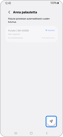 Lähetä-vaihtoehto korostettuna.