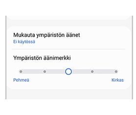 Ympäristön äänimerkki -asetuksen valinta pehmeästä kirkkaaseen