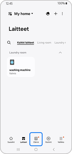 Elämä-välilehti SmartThings-aloitussivulla